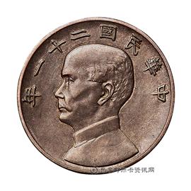 钱币孙像民国二十一年金本位壹毫银币